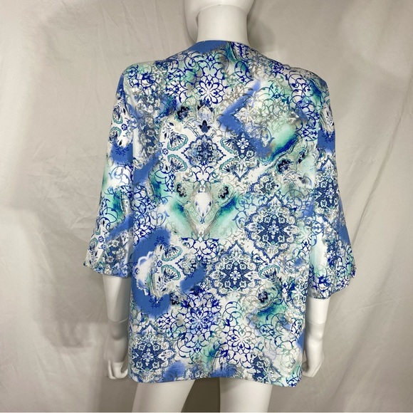 Bon Worth Floral Damask Open Front Lightweight Blazer - Picture 5 of 8